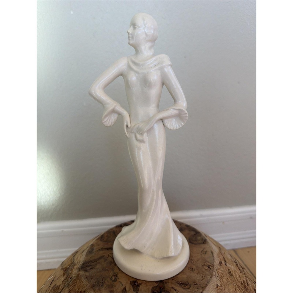 Art Deco 1930s Czech Porcelain Lady Figurine‎ EPIAG Czechoslovakia 9.5"